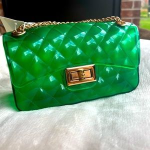 Cute Green Jelly Clutch Purse